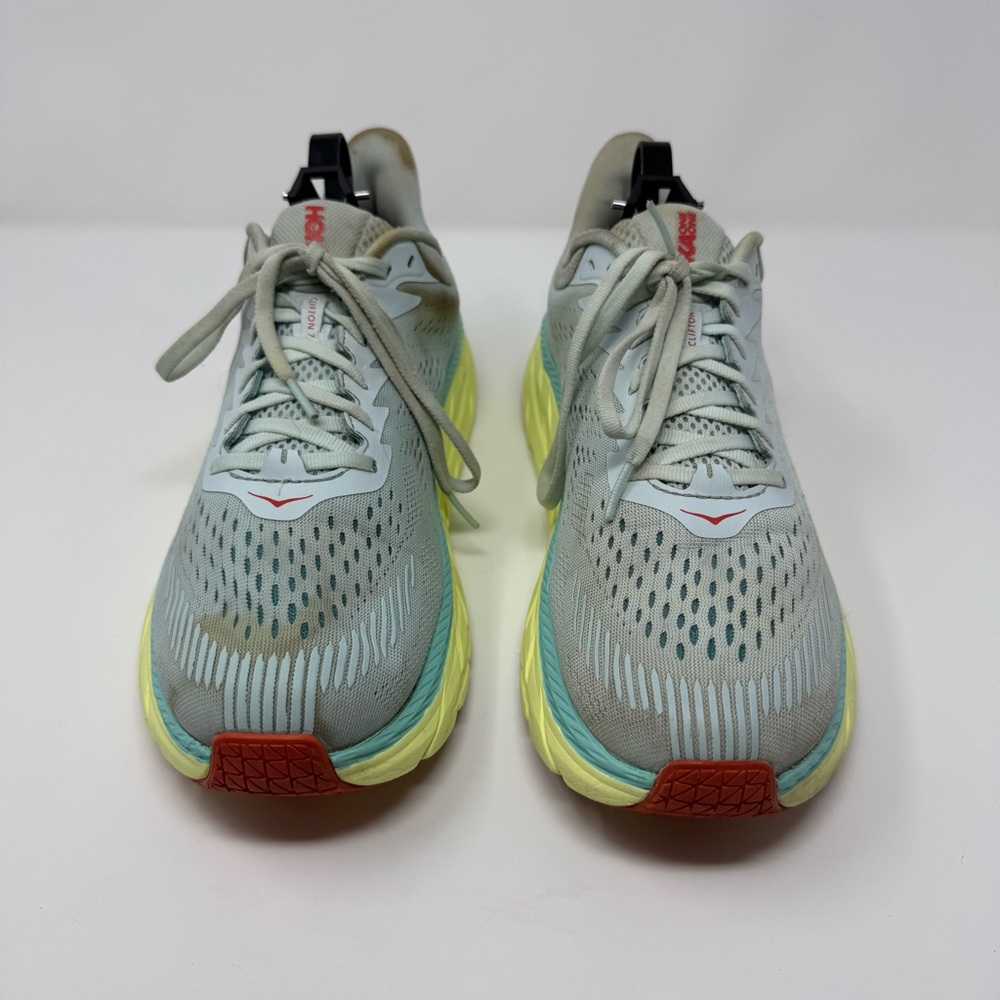 Hoka One One Clifton 7 Morning Mist Hot Coral Women Shoes 1110509 MMHC Size 10.5 - Picture 2 of 14